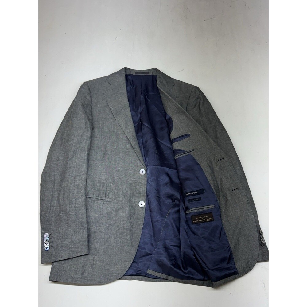 Suitsupply Lazio Mens Suit Jacket Blazer 38R Gray Wool Linen Vitale Barberis
